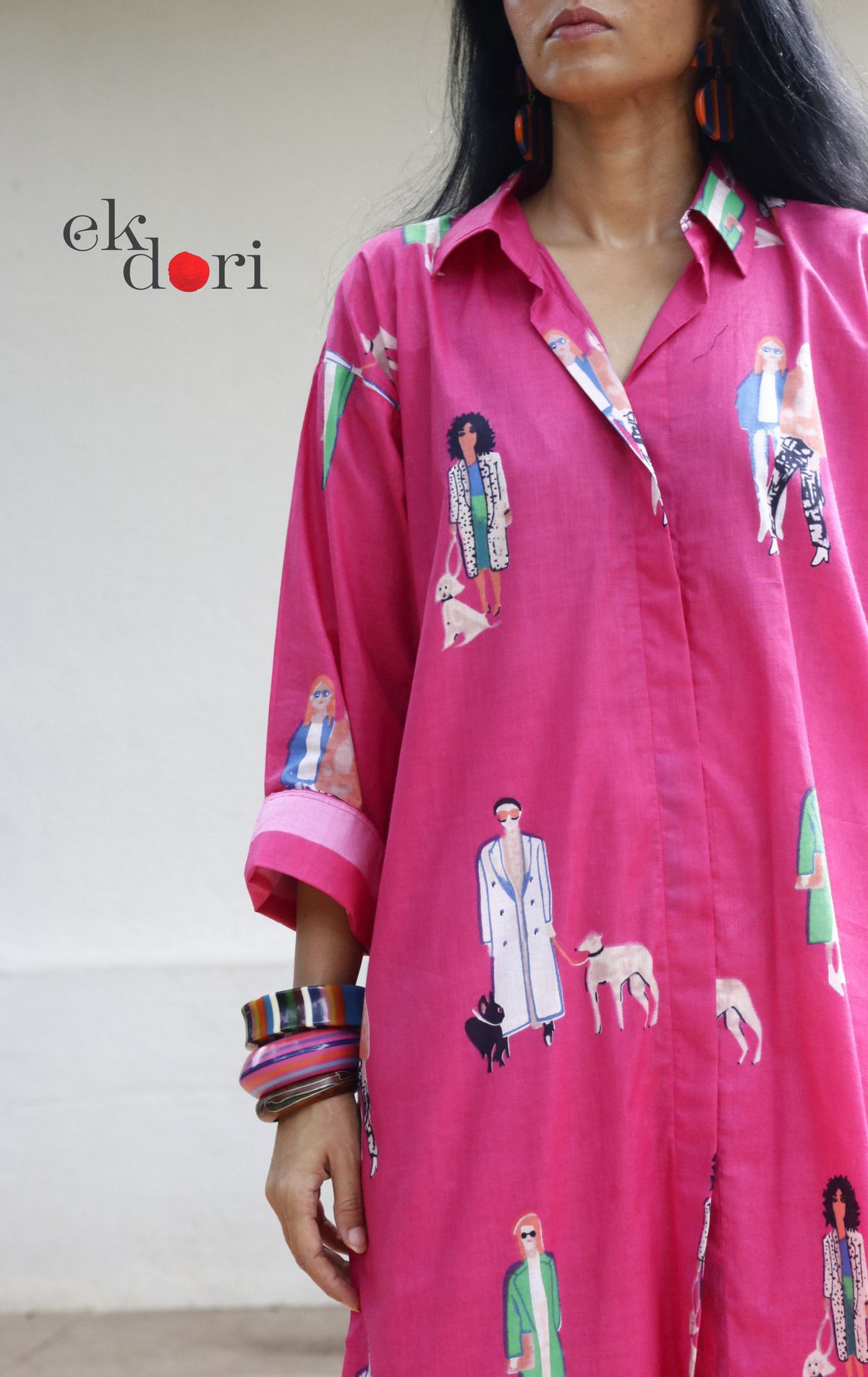 Cotton Kurta Co-Ord Set 'Beach Stroll' : Buy Palazzo Pant Kurta Cotton Co-ord Set In Quirky Fun Print