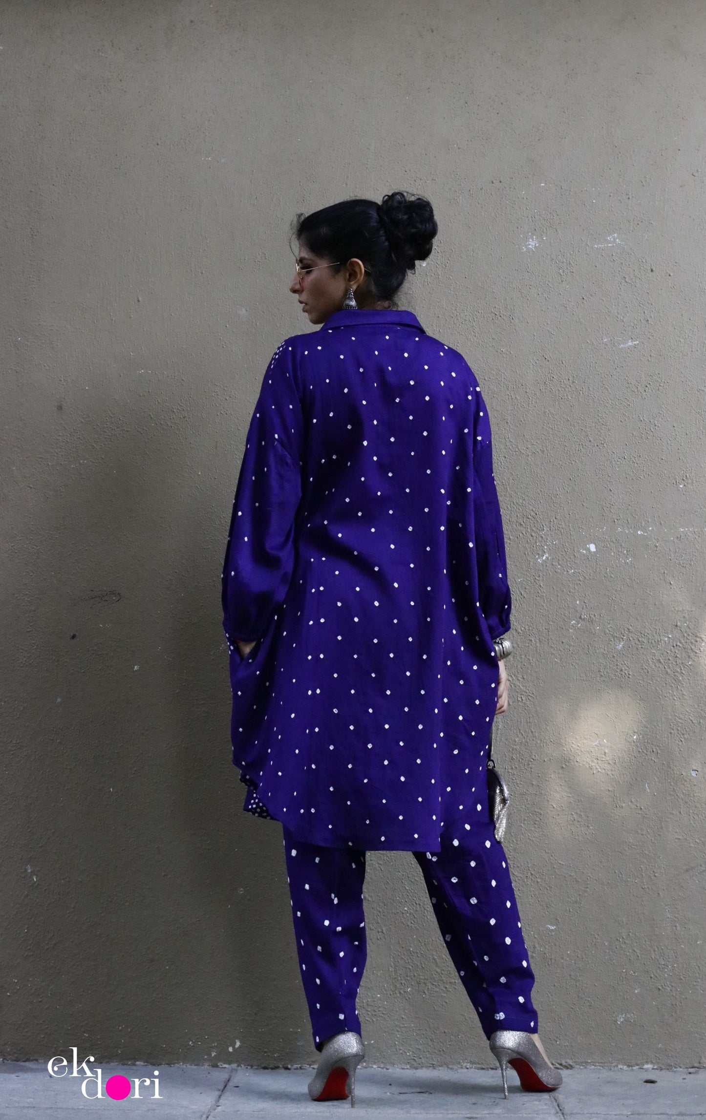 Bandhani Purple Cotton Co-ord Set : Buy Salwaar Kurta Cotton Co-ord Set