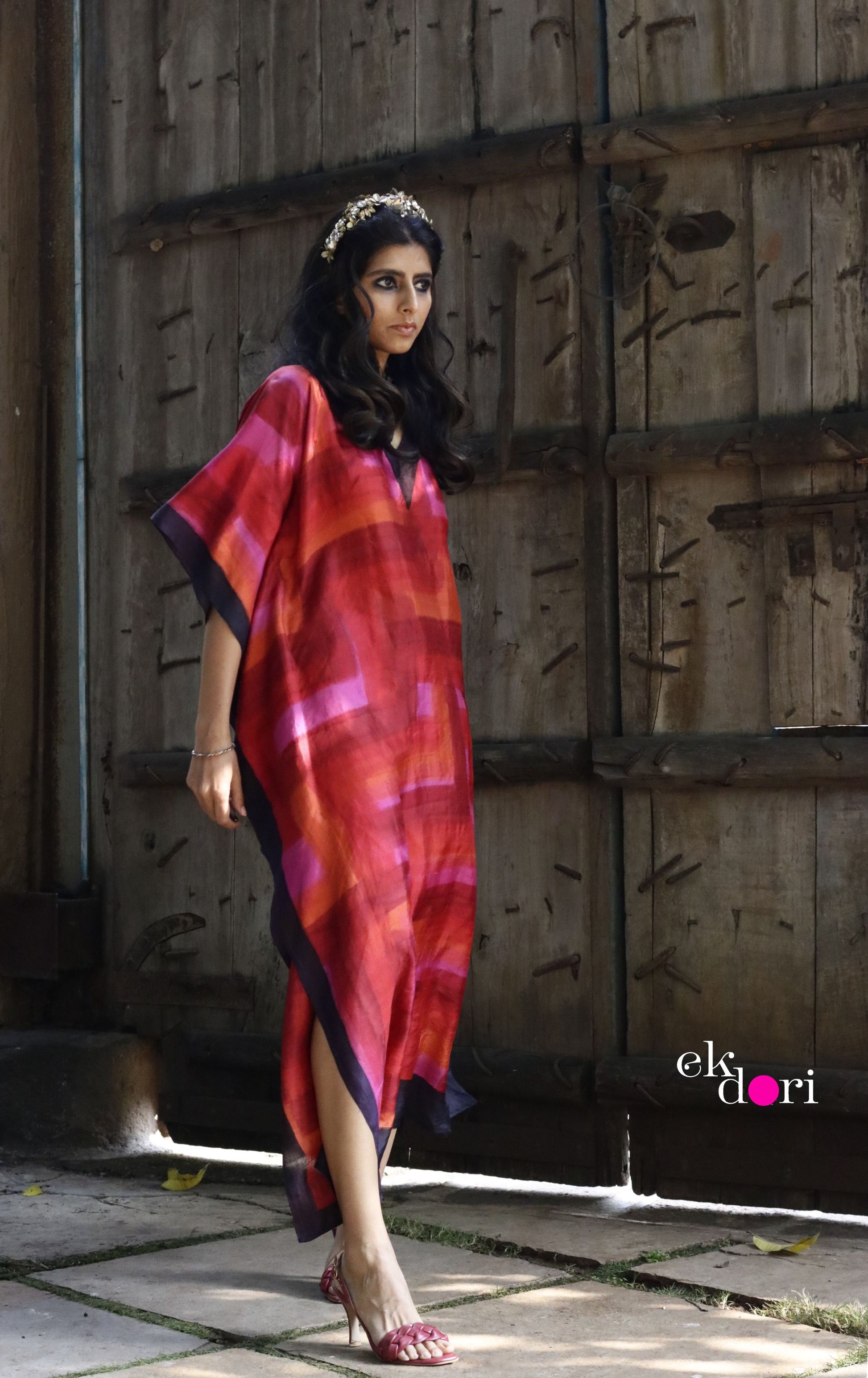 pure silk kaftan dress True Love Silk Kaftan Dress : Pure Silk Statement Kaftan Dress Ek Dori