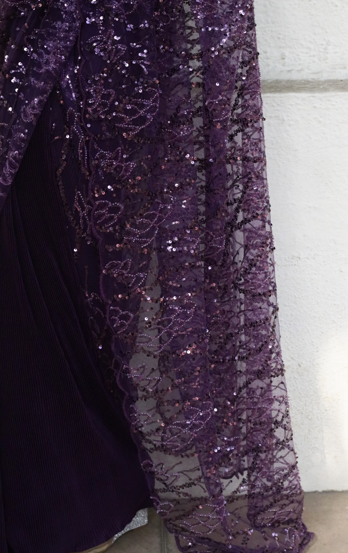 'Red Wine' Statement Sequin Saree : Bling It On Festive Cocktail Saree Collection