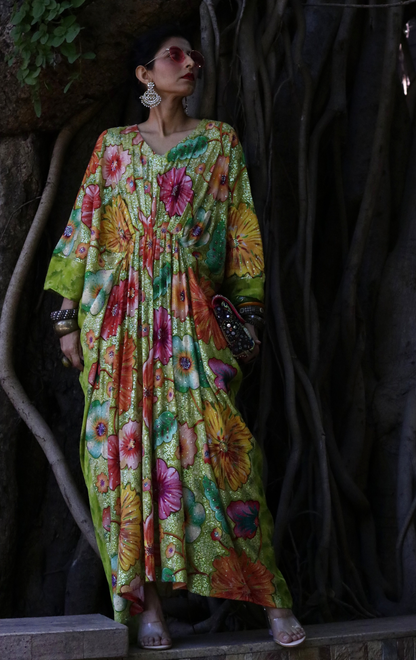 Secret Garden Sequin Kaftan Dress : Festive Sequin Kaftan Dress