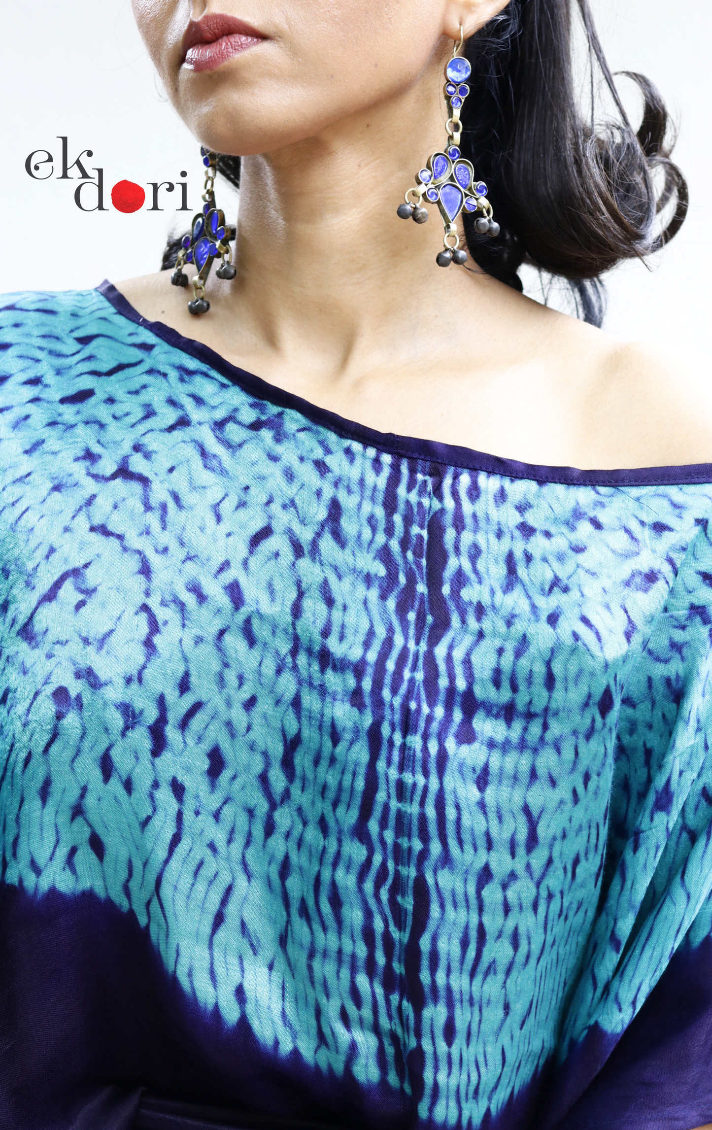Shibori Modal Co-ord Skirt Set 'Crystal Water' : 2 Piece Skirt &amp; Shibori Top Set