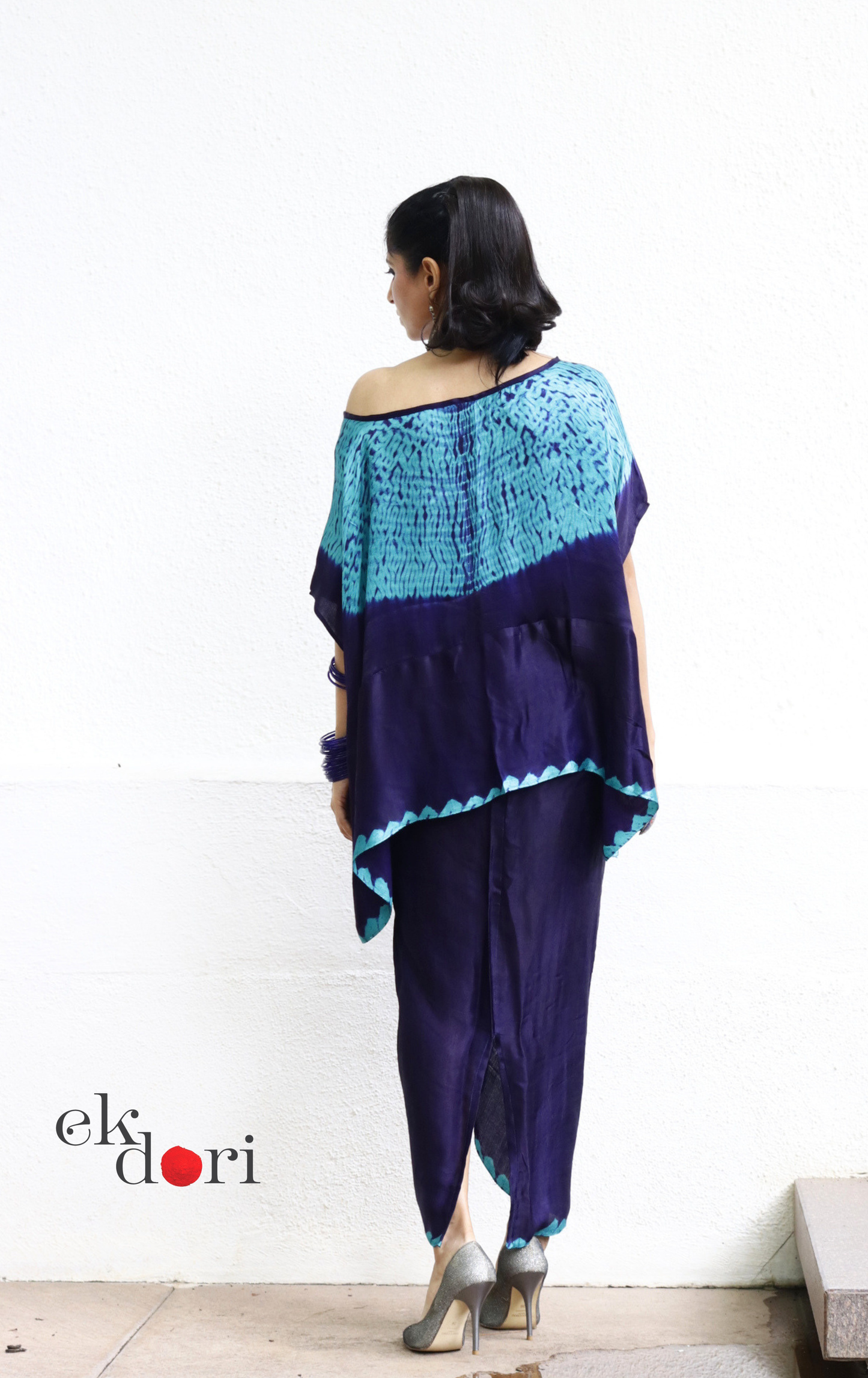Shibori Modal Co-ord Skirt Set 'Crystal Water' : 2 Piece Skirt &amp; Shibori Top Set