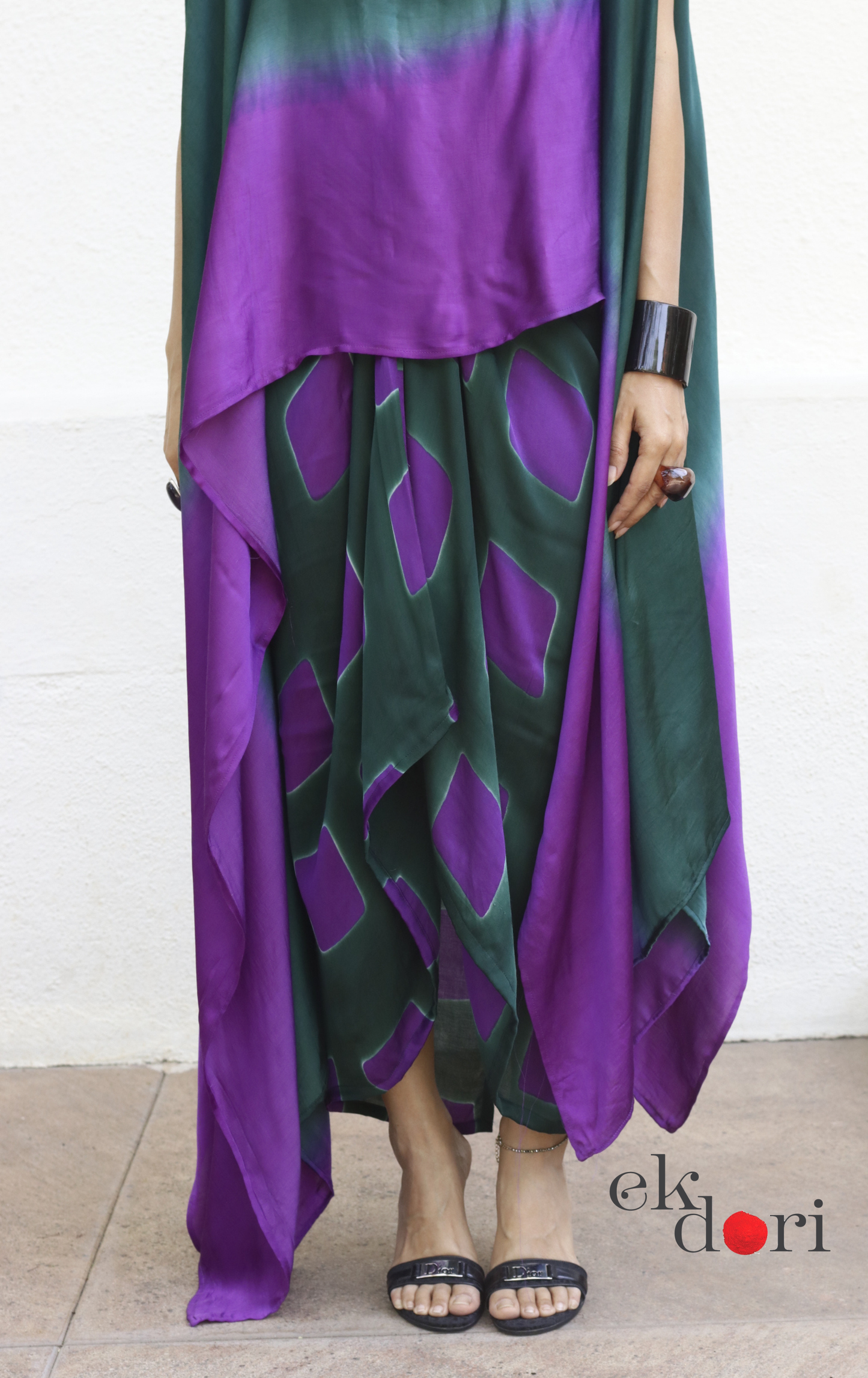 Clamp Dye Modal Co-ord Skirt Set 'Lotus' : 2 Piece Skirt Top Co-ord Set