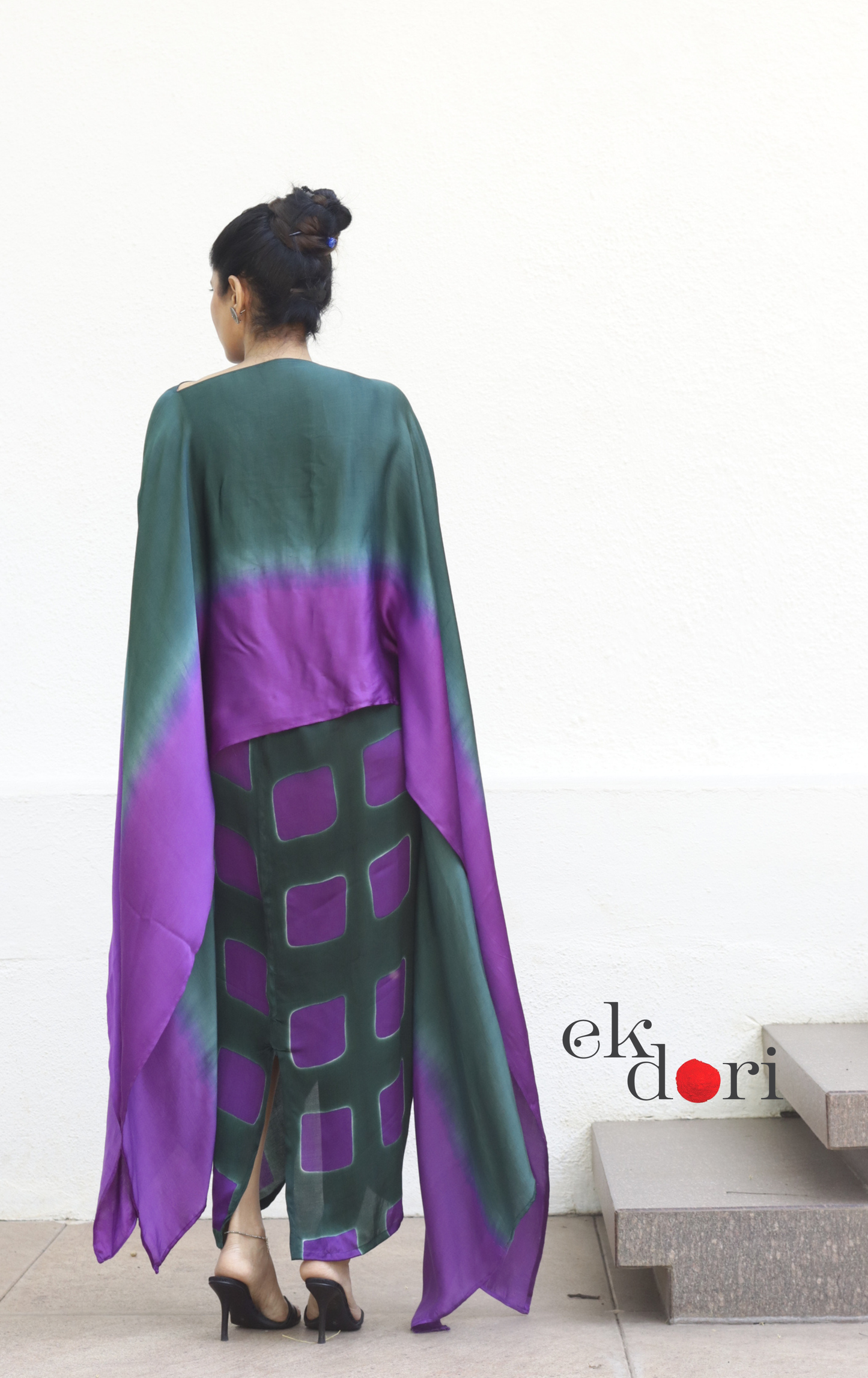 Clamp Dye Modal Co-ord Skirt Set 'Lotus' : 2 Piece Skirt Top Co-ord Set