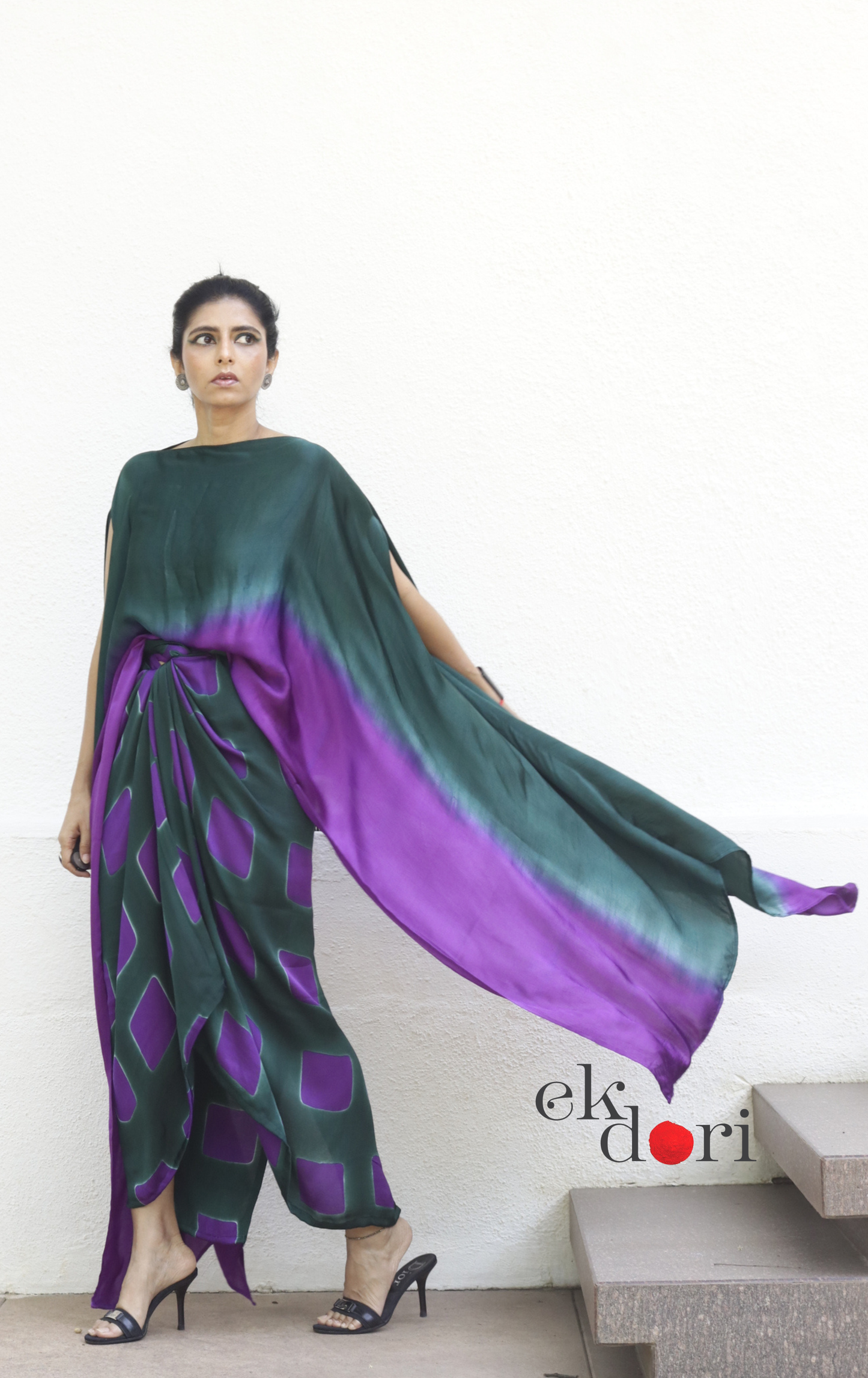 Clamp Dye Modal Co-ord Skirt Set 'Lotus' : 2 Piece Skirt Top Co-ord Set
