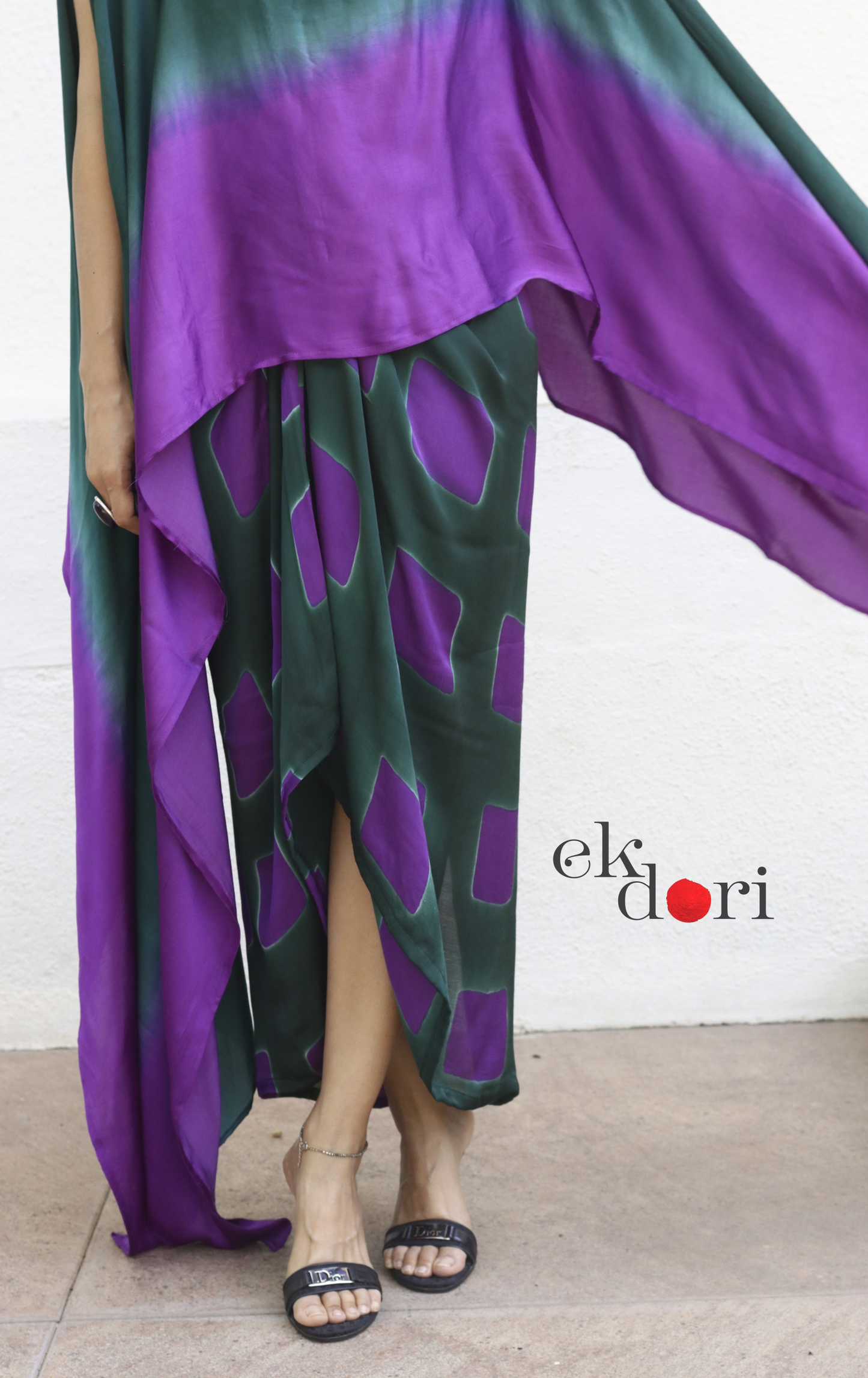Clamp Dye Modal Co-ord Skirt Set 'Lotus' : 2 Piece Skirt Top Co-ord Set