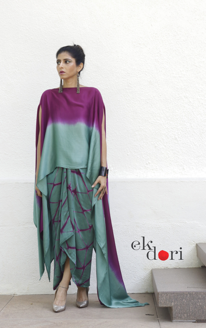 Clamp Dye Modal Co-ord Skirt Set 'Forest' : 2 Piece Skirt Top Set