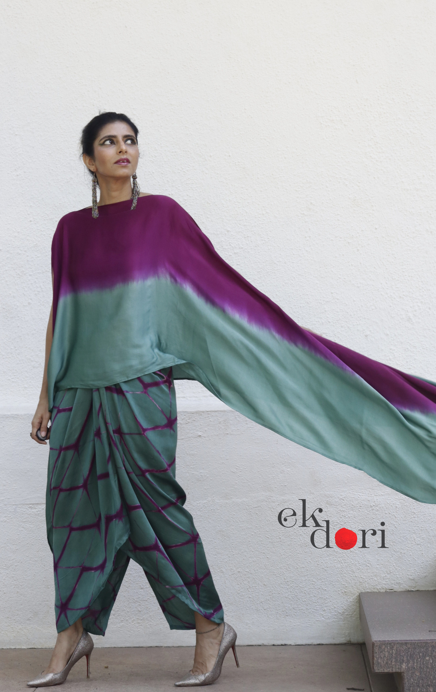 Clamp Dye Modal Co-ord Skirt Set 'Forest' : 2 Piece Skirt Top Set