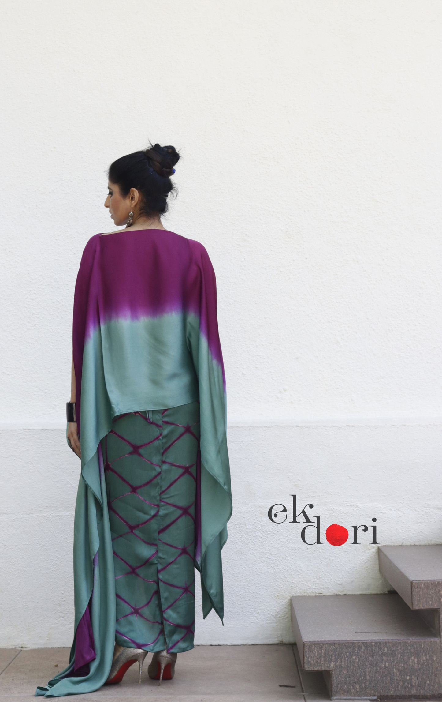 Clamp Dye Modal Co-ord Skirt Set 'Forest' : 2 Piece Skirt Top Set