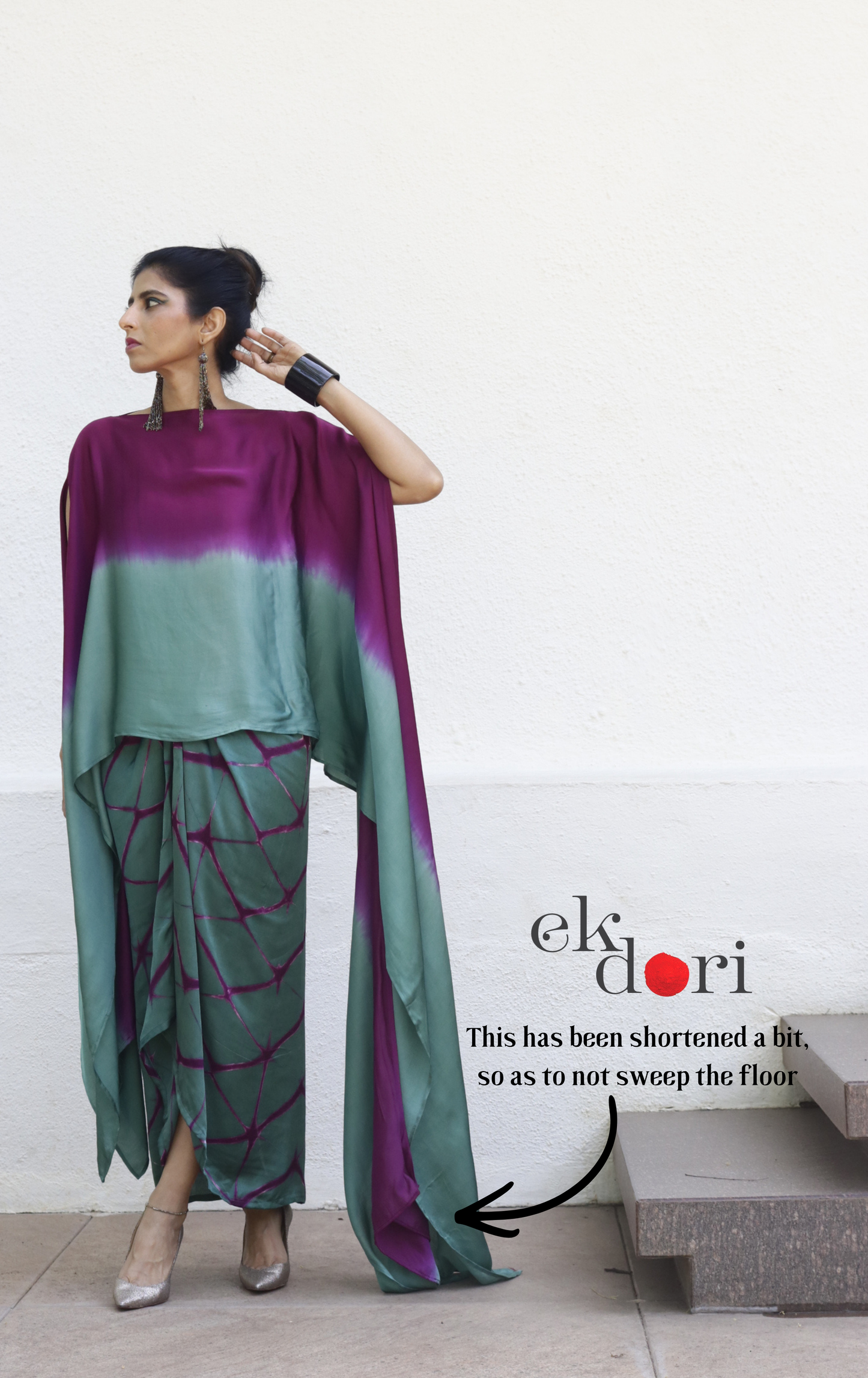 Clamp Dye Modal Co-ord Skirt Set 'Forest' : 2 Piece Skirt Top Set