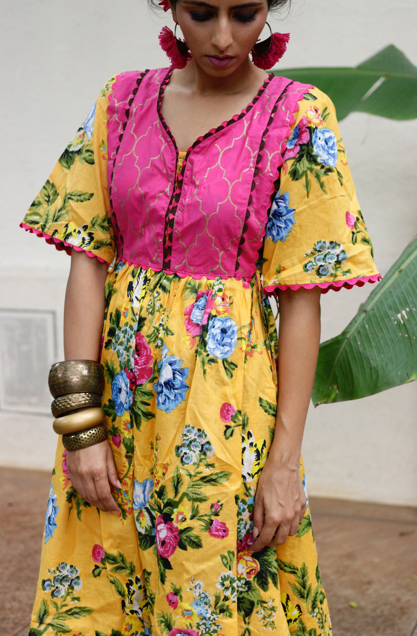 Cotton Dress : Banjaaran Dress In Yellow