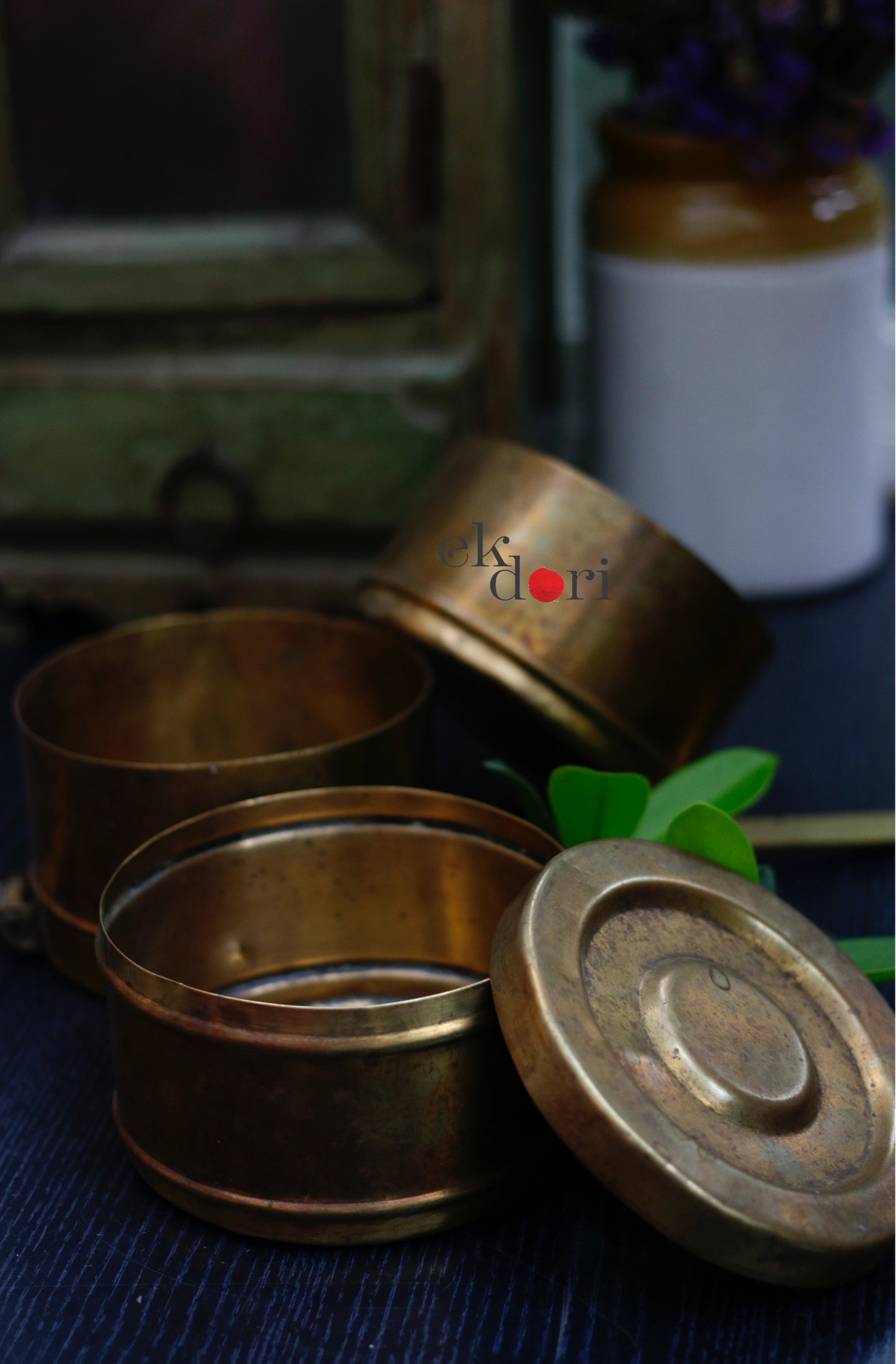 Vintage Brass Home Decor : Vintage Brass Indian Tiffin Carrier