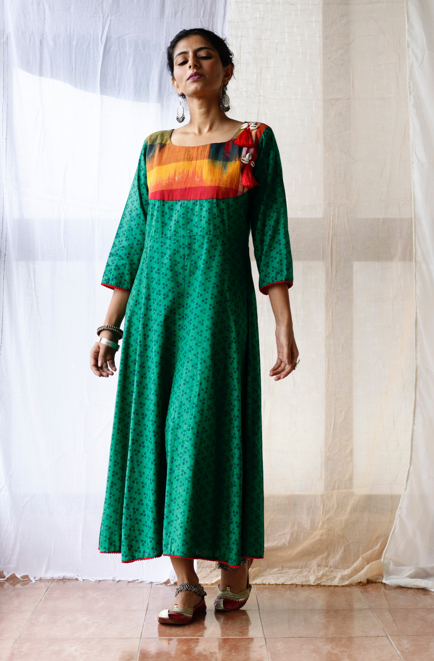 Cotton Midi Dress : Flame Of The Forest