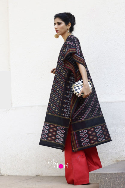 Starry Sky Handloom Ikat Kaftan Kurta Dress