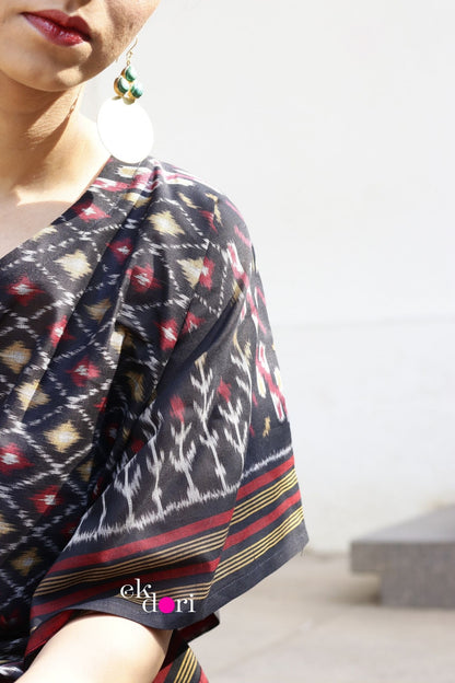 Starry Sky Handloom Ikat Kaftan Kurta Dress