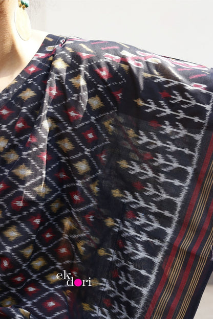 Starry Sky Handloom Ikat Kaftan Kurta Dress