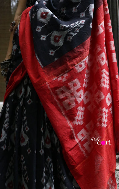 'Sandhya' Handloom Pochampally Ikat Saree : Workwear Saree Handloom Pochampally Ikat Saree