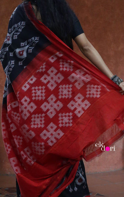 'Sandhya' Handloom Pochampally Ikat Saree : Workwear Saree Handloom Pochampally Ikat Saree