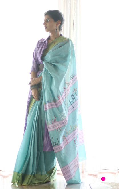 The Fly Free Cotton Saree : Buy Cotton Statement Embroidered Saree