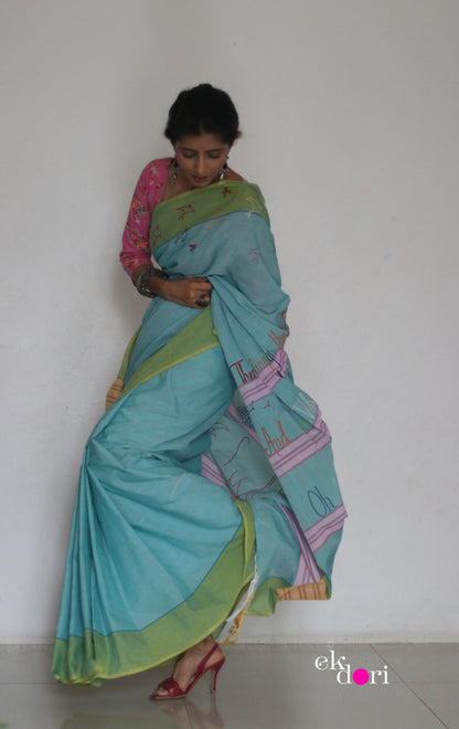 The Fly Free Cotton Saree : Buy Cotton Statement Embroidered Saree