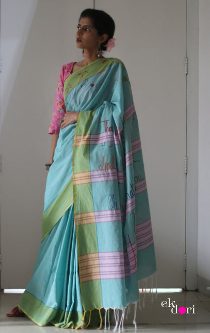 The Fly Free Cotton Saree : Buy Cotton Statement Embroidered Saree