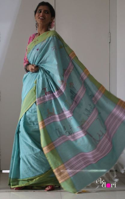 The Fly Free Cotton Saree : Buy Cotton Statement Embroidered Saree