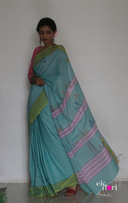 The Fly Free Cotton Saree : Buy Cotton Statement Embroidered Saree