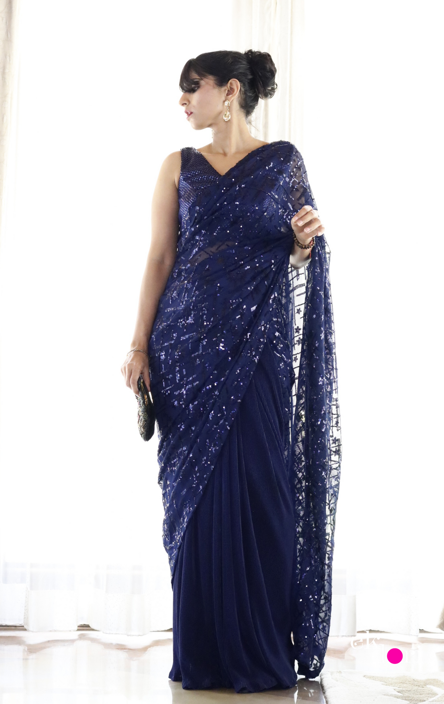 'Belle Of The Ball' Statement Sequin Saree : Bling It On Festive Cocktail Saree Collection