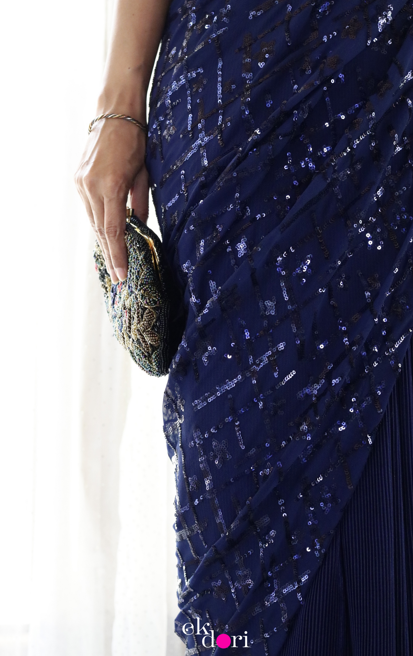 'Belle Of The Ball' Statement Sequin Saree : Bling It On Festive Cocktail Saree Collection