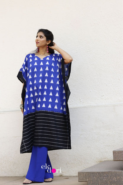 Mountain Air Handloom Ikat Kaftan Kurta Dress