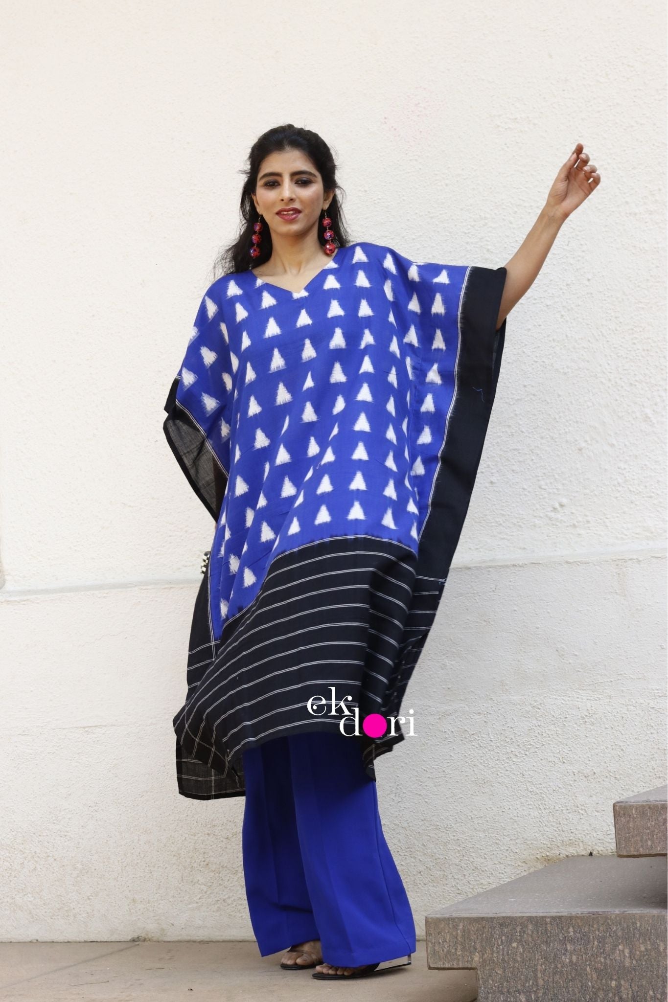 Mountain Air Handloom Ikat Kaftan Kurta Dress