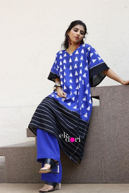 Mountain Air Handloom Ikat Kaftan Kurta Dress