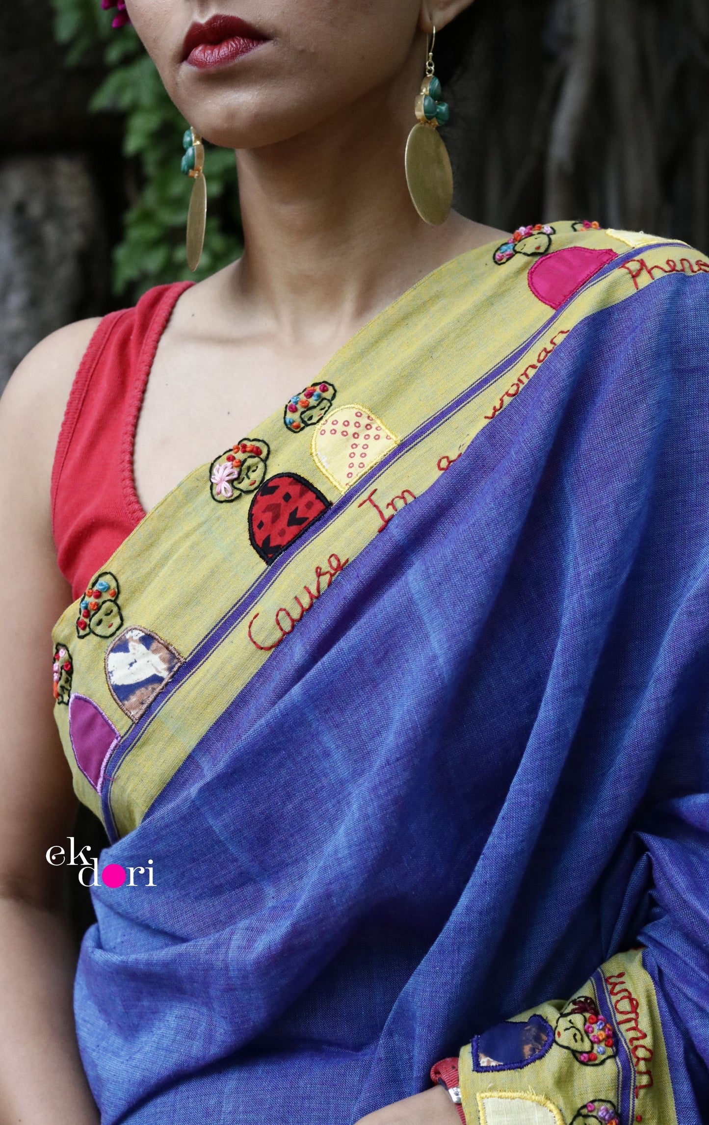 Frida Saree : Buy Cotton Statement Handembroidered Saree