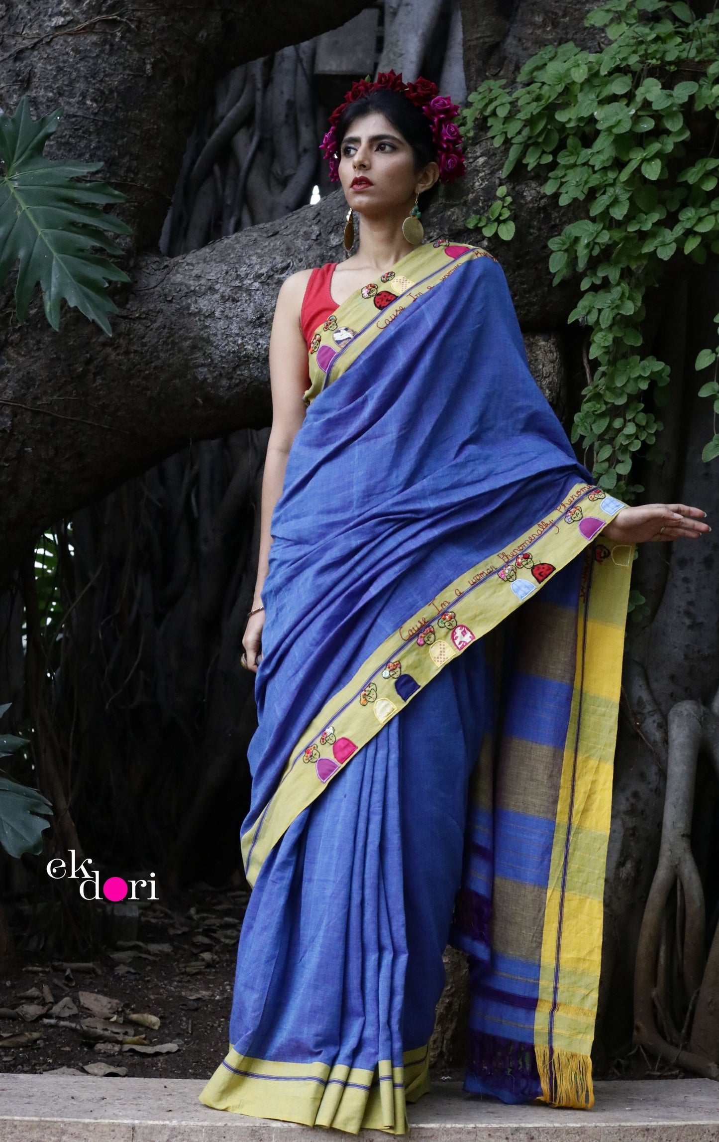 Frida Saree : Buy Cotton Statement Handembroidered Saree