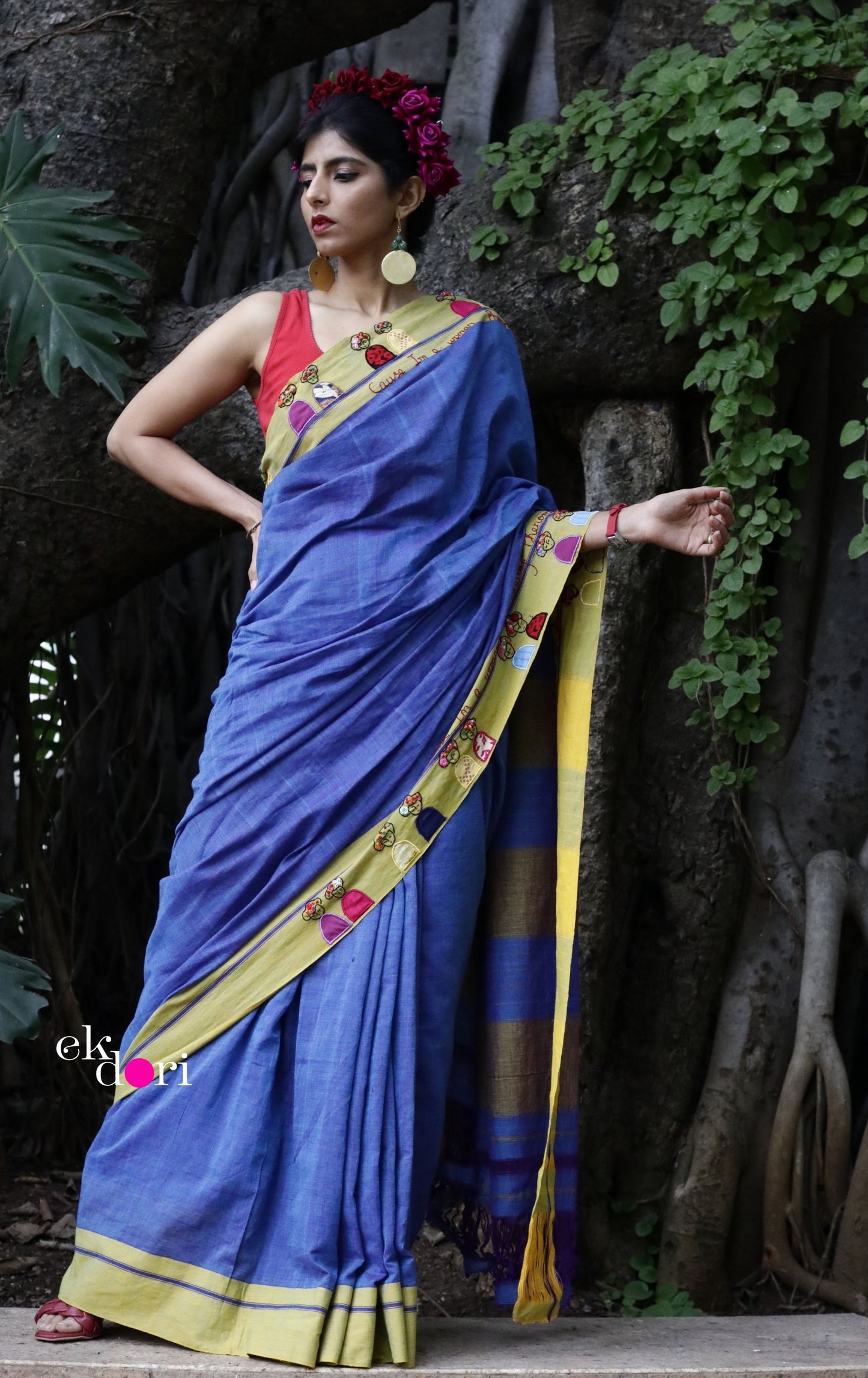 Frida Saree : Buy Cotton Statement Handembroidered Saree