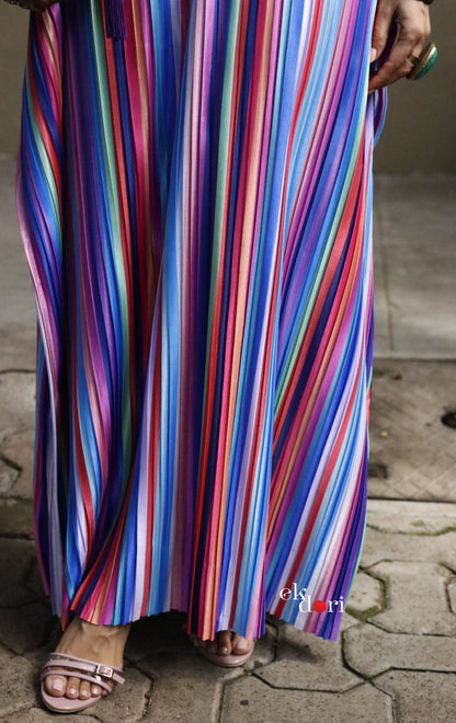 Unicorn Dust Micropleated Kaftan Dress : Statement Micropleated Kaftan Kurta Dress