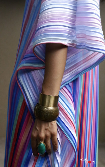 Unicorn Dust Micropleated Kaftan Dress : Statement Micropleated Kaftan Kurta Dress