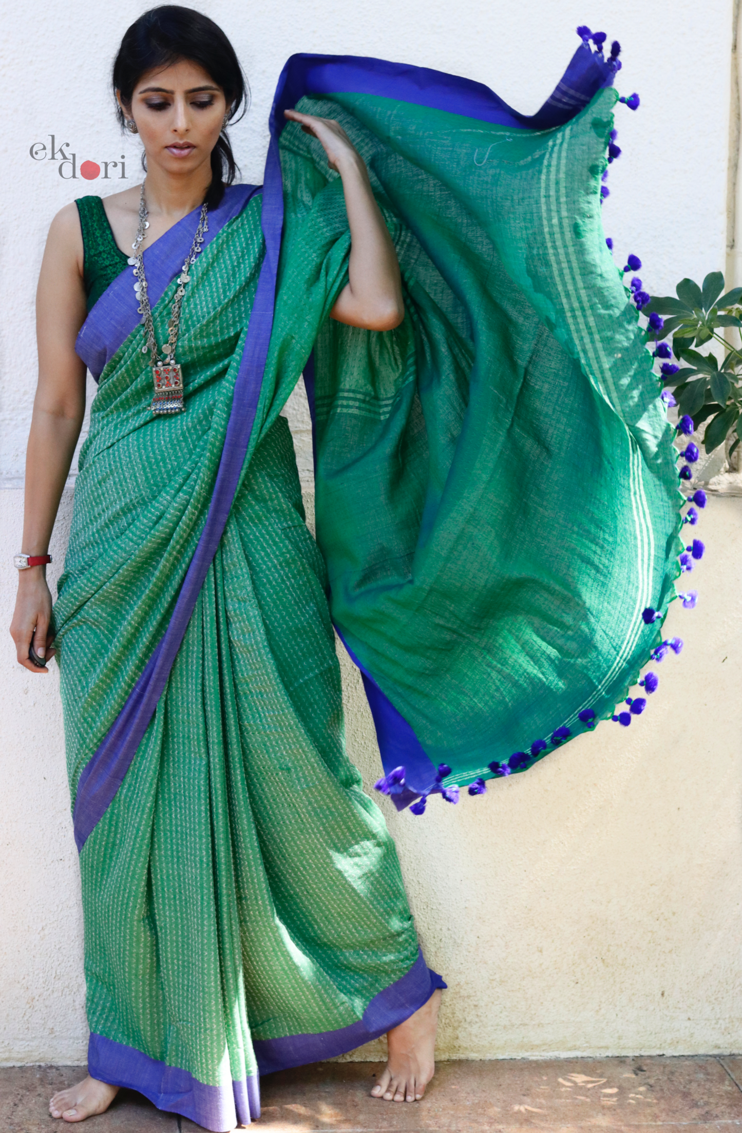 Handloom Cotton Saree : The Rainforest Handloom Soft Cotton Saree