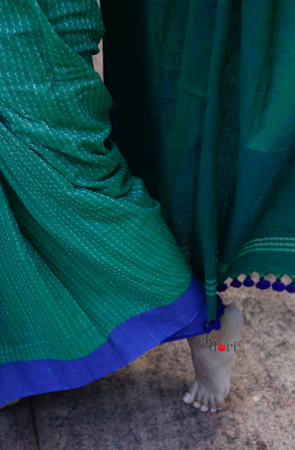 Handloom Cotton Saree : The Rainforest Handloom Soft Cotton Saree