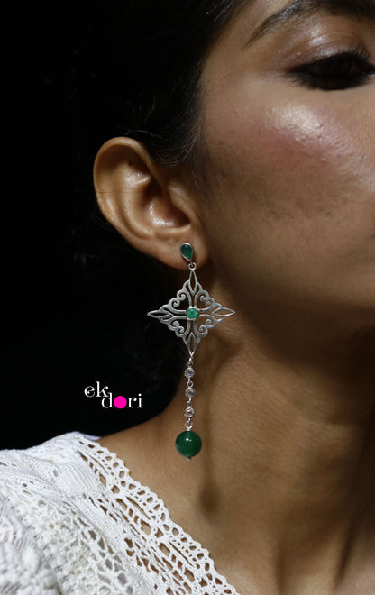 The Jade Silver Statement Earrings : Statement Silver Jewellery