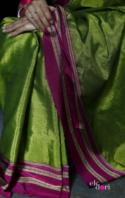 Buy Ilkal Cotton Silk Handloom Saree : Ilkal 'Humble Henna Saree'
