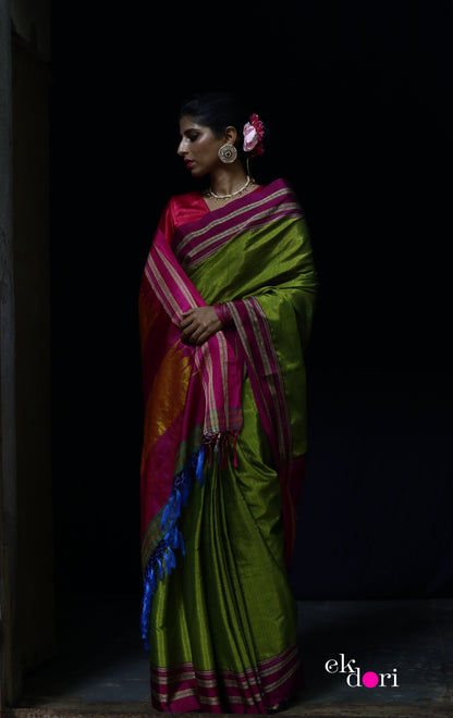 Buy Ilkal Cotton Silk Handloom Saree : Ilkal 'Humble Henna Saree'