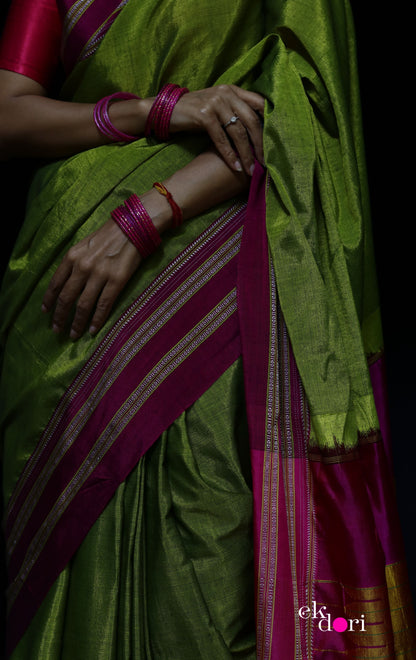 Buy Ilkal Cotton Silk Handloom Saree : Ilkal 'Humble Henna Saree'