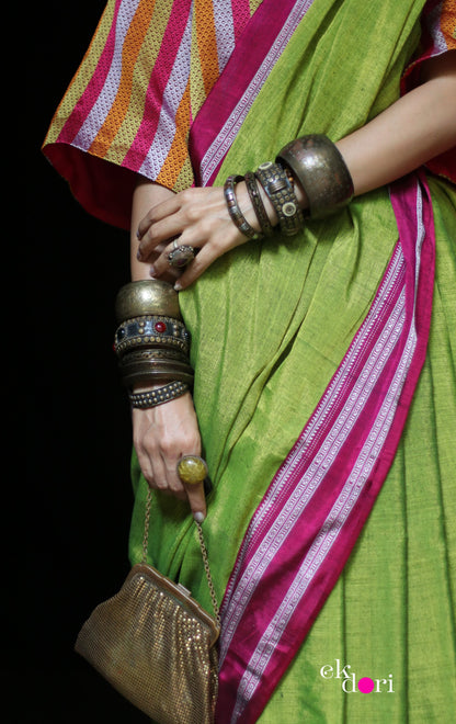 Buy Ilkal Cotton Silk Handloom Saree : Ilkal 'Humble Henna Saree'
