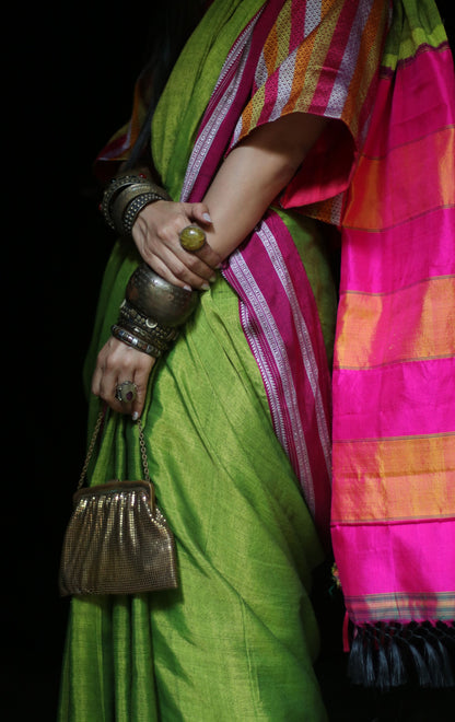 Buy Ilkal Cotton Silk Handloom Saree : Ilkal 'Humble Henna Saree'