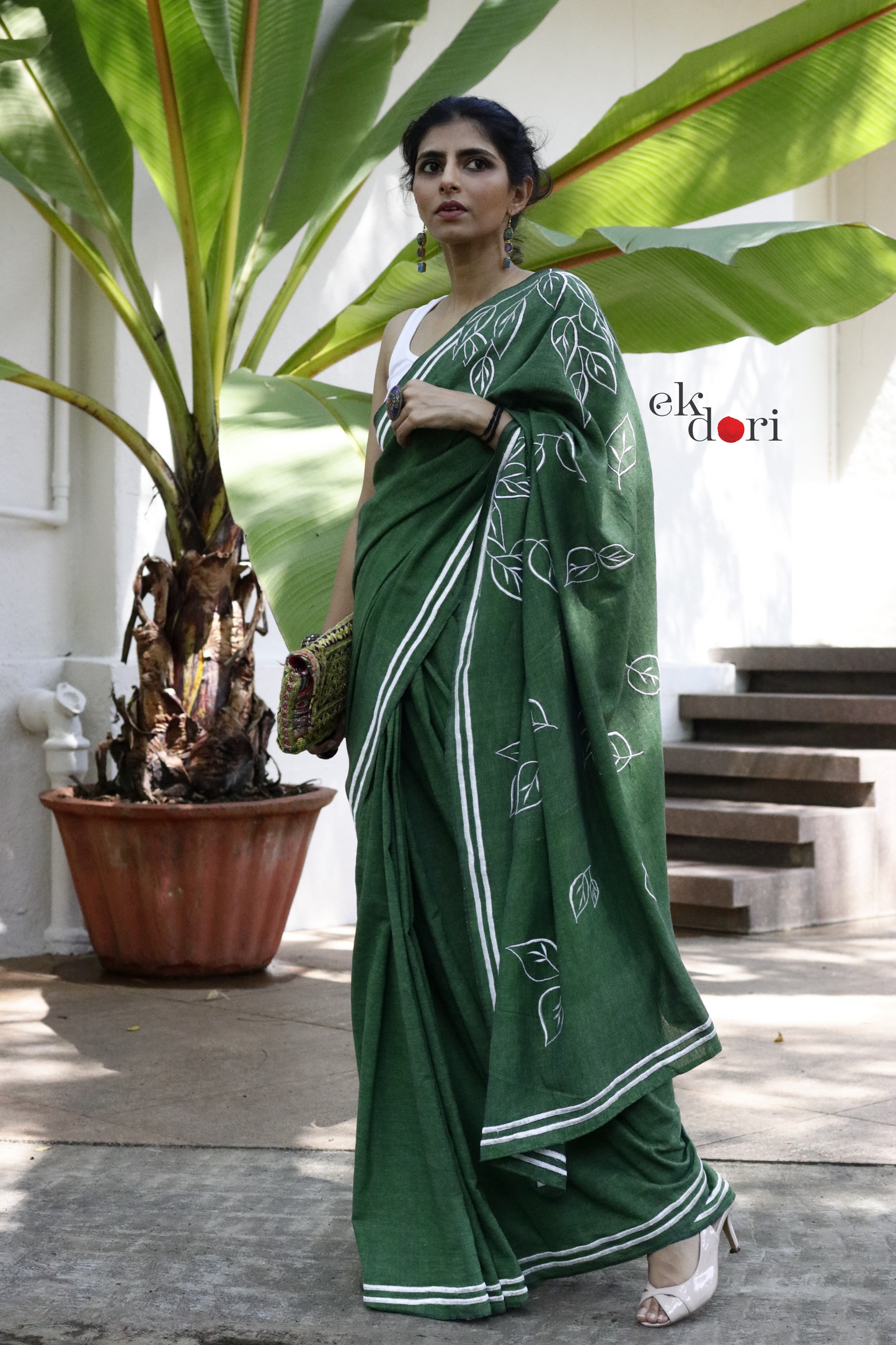 Buy Handloom Sarees Online : Handloom Saree Collection : Dharti Green Sari