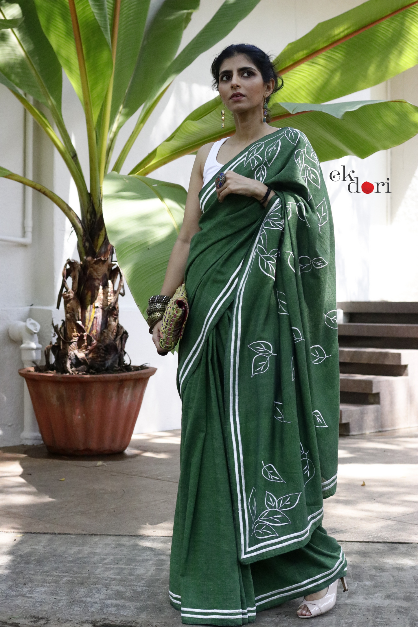 Buy Handloom Sarees Online : Handloom Saree Collection : Dharti Green Sari