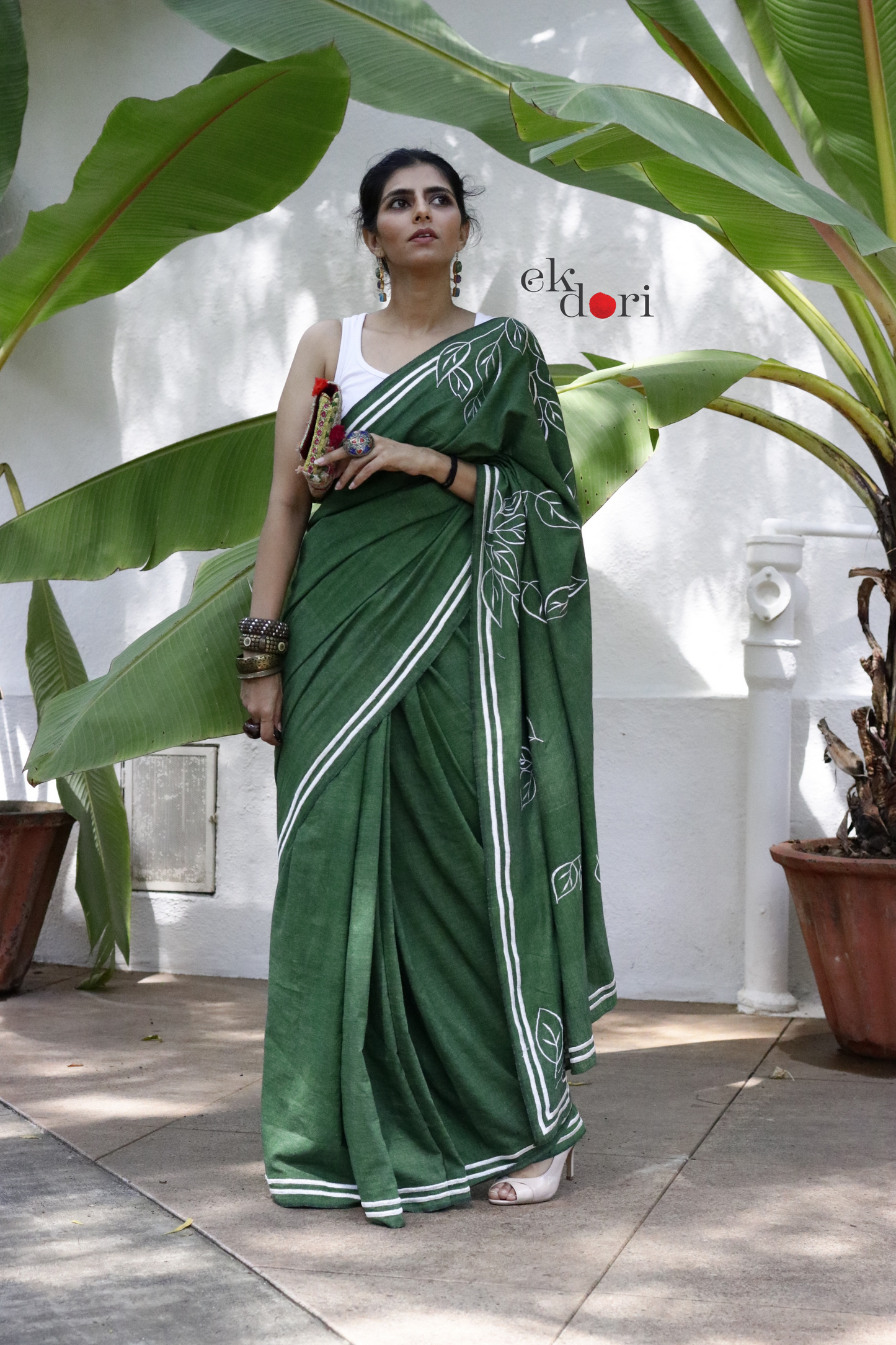 Buy Handloom Sarees Online : Handloom Saree Collection : Dharti Green Sari