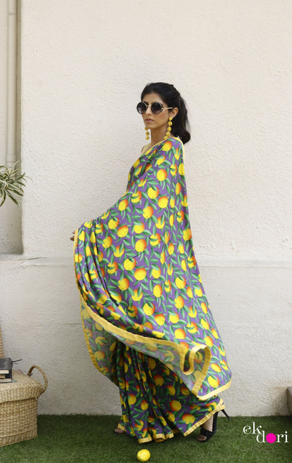 Lemon Saree : Fun Under The Sun Saree Collection : Fun Printed Sarees For Summer